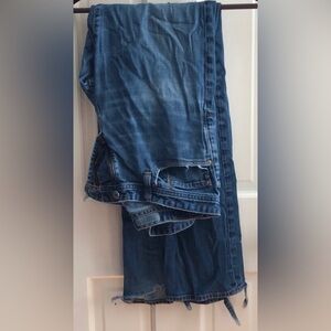 329. Men’s Adriano Goldschmied vintage distressed straight leg denim blue jeans